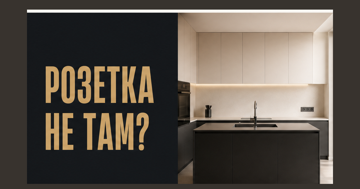 Кухонный фартук с розетками: крючок "Розетка не там?" без фото основателя