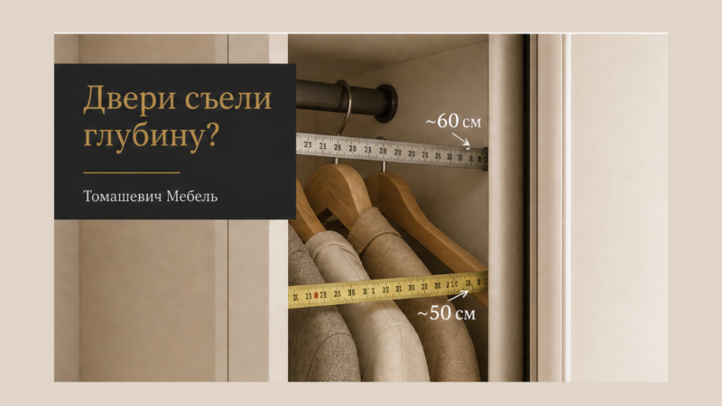 Как рассчитать глубину шкафа-купе: корпус, двери, полезная глубина под плечики