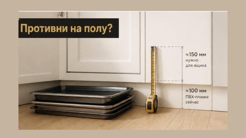 Как спланировать цокольный ящик: высота 100 или 150, противни
