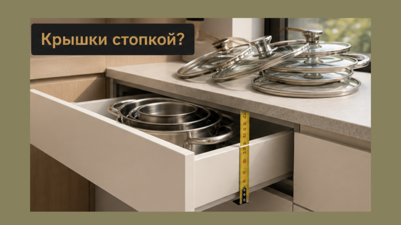 Как встроить органайзер для кастрюль в ящик: высота, крышки, фасад
