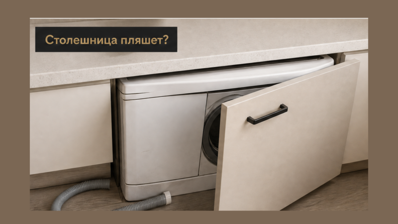 Как встроить стиральную машину под столешницу кухни: ниша 60, фасад, слив