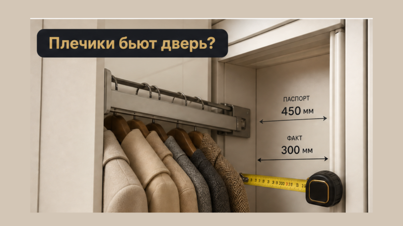 Как встроить выдвижную штангу для одежды: глубина, выезд, нагрузка