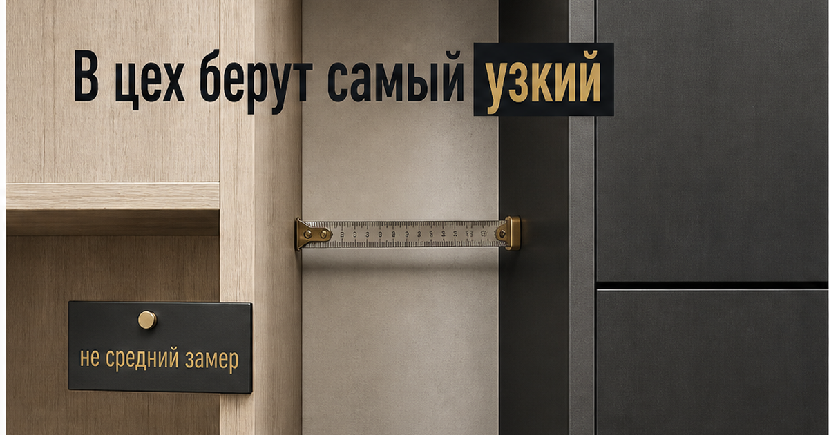 Иллюстрация: нишу под шкаф-купе считают по самому узкому замеру