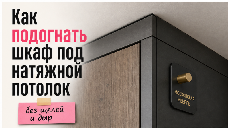Как состыковать шкаф с натяжным потолком без щелей и риска порвать полотно