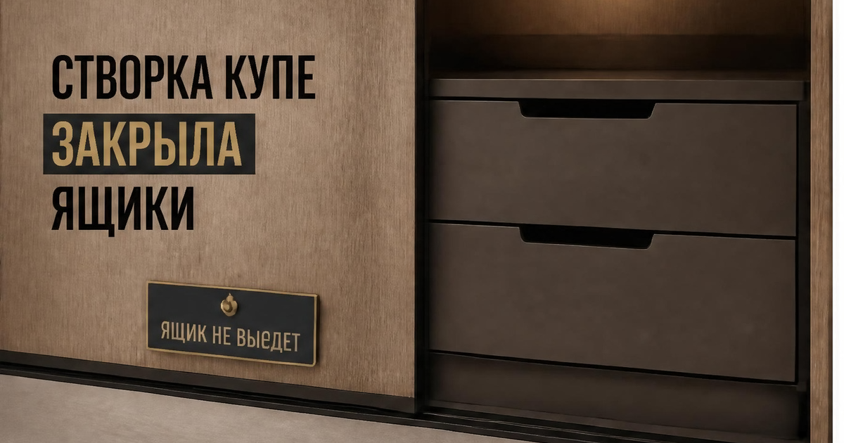 Иллюстрация: створка купе перекрывает секцию с ящиками